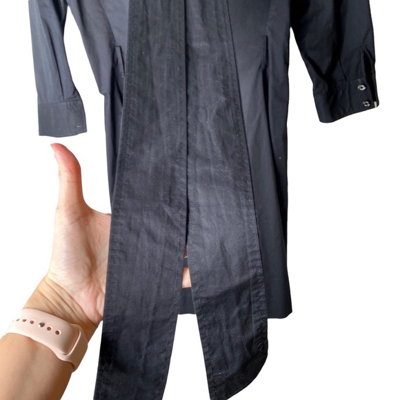 Kate Spade Belted Classic Button Down Shirt Dress with Sash Tie Black Size 2 - Picture 10 of 13